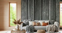 Rough timber wallpaper, dark lines, imitation wood panel wall mural.