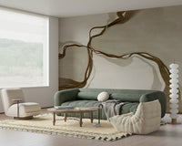 Whispers of Sepia decor element emphasizing freeform sketching in mud tints.