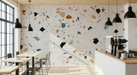 Decorative Terrazzo look mural, versatile neutral background.