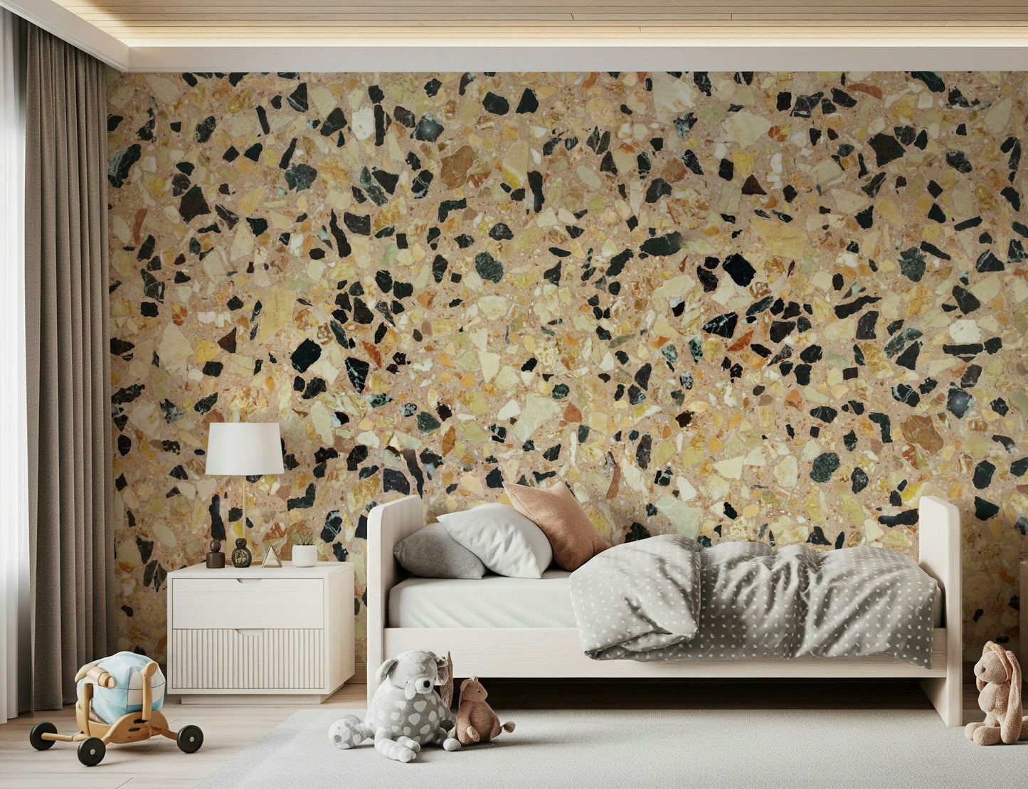 Fragmented Mosaic Earth Stone wallpaper: Terracotta speckle design.