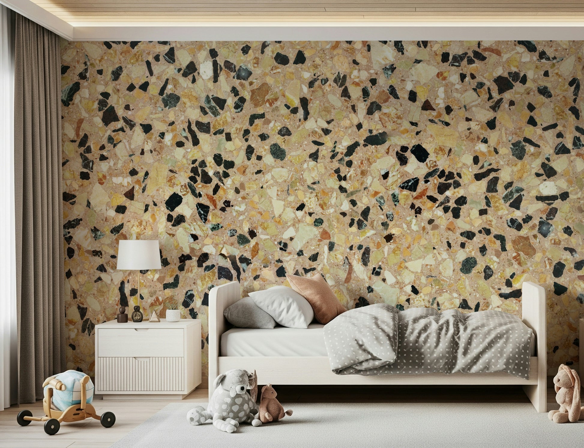 Fragmented Mosaic Earth Stone wallpaper: Terracotta speckle design.