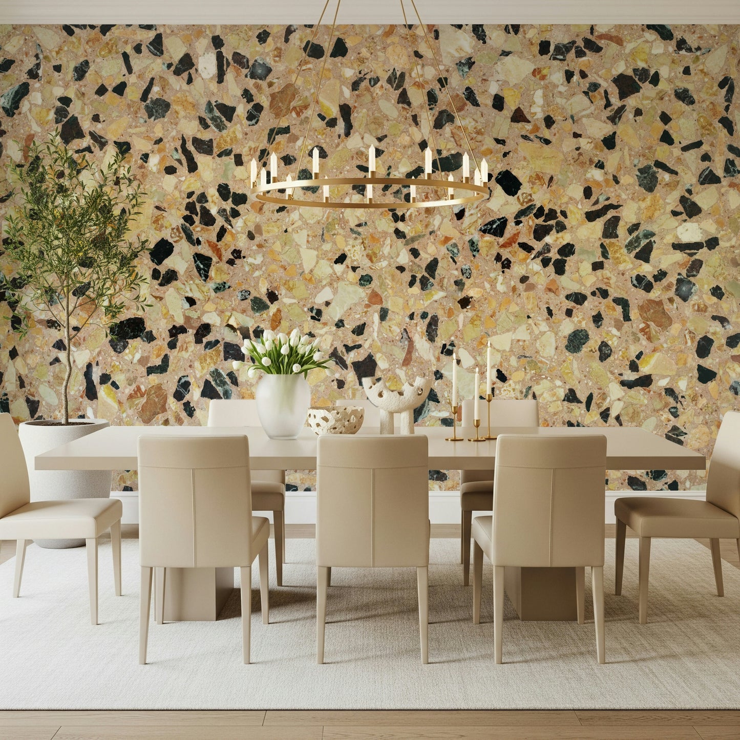 Speckled Earth Stone Fragmented Mosaic wallpaper texture.
