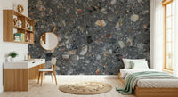 Rough grain Pebble Stone wallpaper natural granite appearance.