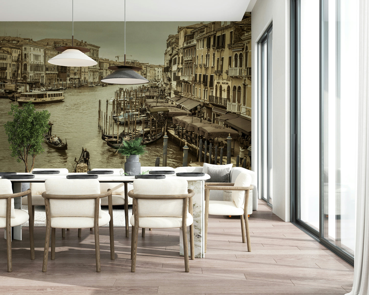 Timeless Historic Grand Canal scene, beautiful Italian architecture art.
