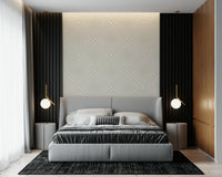 Contemporary Beige Chevron wallpaper print, sophisticated room finish.
