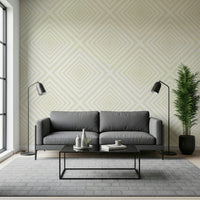 Beige Chevron stripe wallpaper mural, modern geometric design.