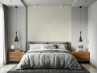 Delicate Beige Chevron wall art, criss-cross angular mural.