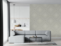 Simple geometric wall covering, beige line pattern, sophisticated texture effect.