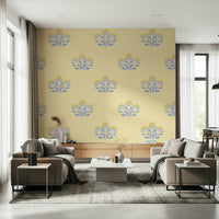 Beautiful Serene Flora wallpaper, captivating symmetric flower print.