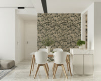 Tranquil stone floral wallpaper, artistic muted color, Whispered Florals visual.