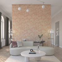 Unconventional abstract flower petals on Blush Bloom Brushstrokes mural.