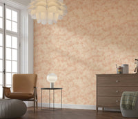 Quiet romantic aesthetic of Blush Bloom Brushstrokes mural art.