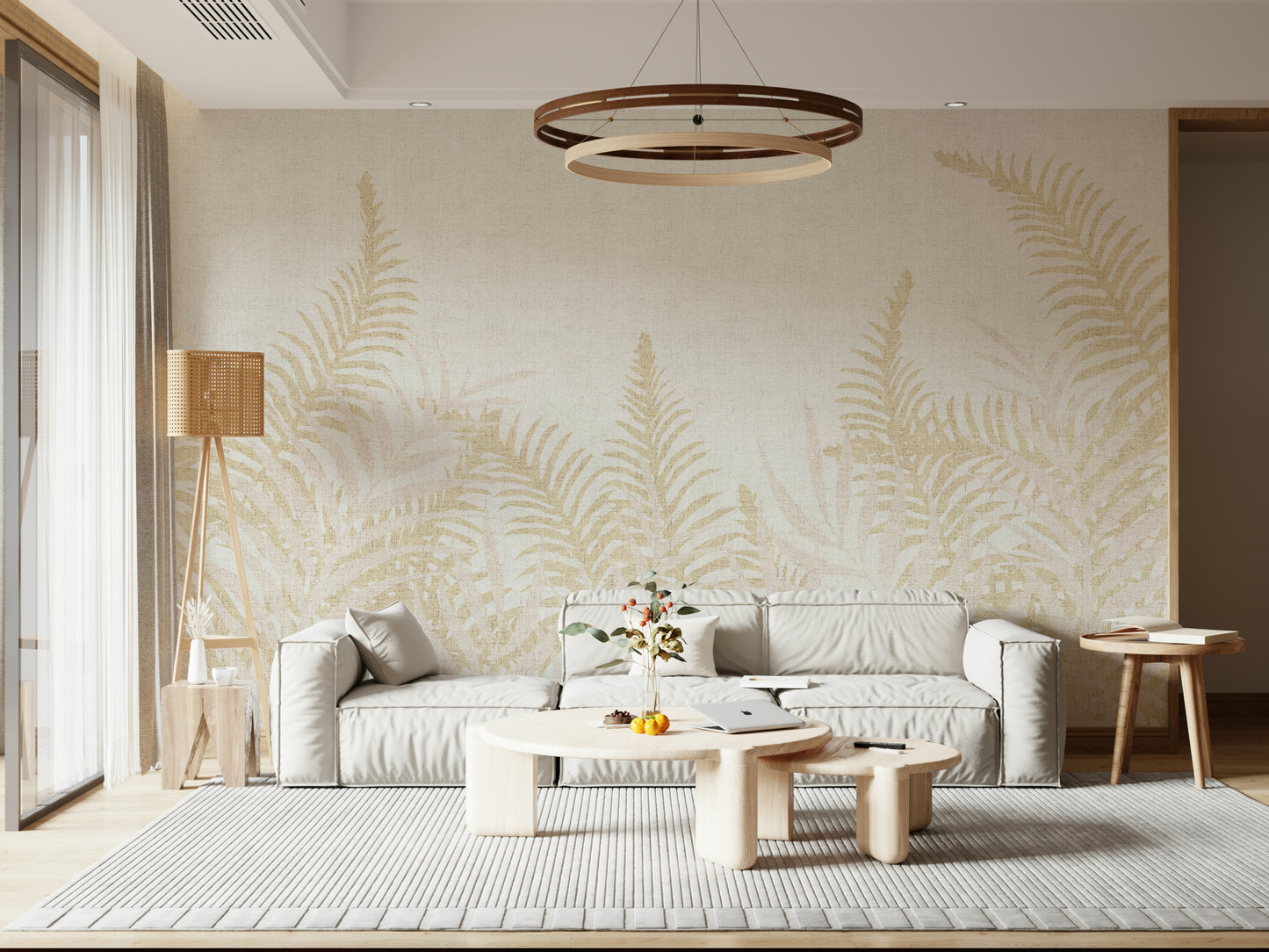 Lush fern wall mural Perlish, peaceful interior design element.