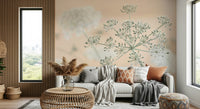 Gorgeous Cow Parsley motif, captivating botanical wallpaper for interior accent.