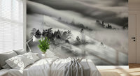 Ethereal trees fog effect mural Woodland Mist Velocity.