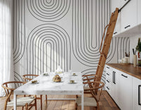 Arched Simplicity geometric wallpaper Thin black arches creating rhythm. Awesome backdrop.