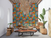 Postmodern Colors ABCs wall mural kooky alphabet print stylish decorative blocks unique art.