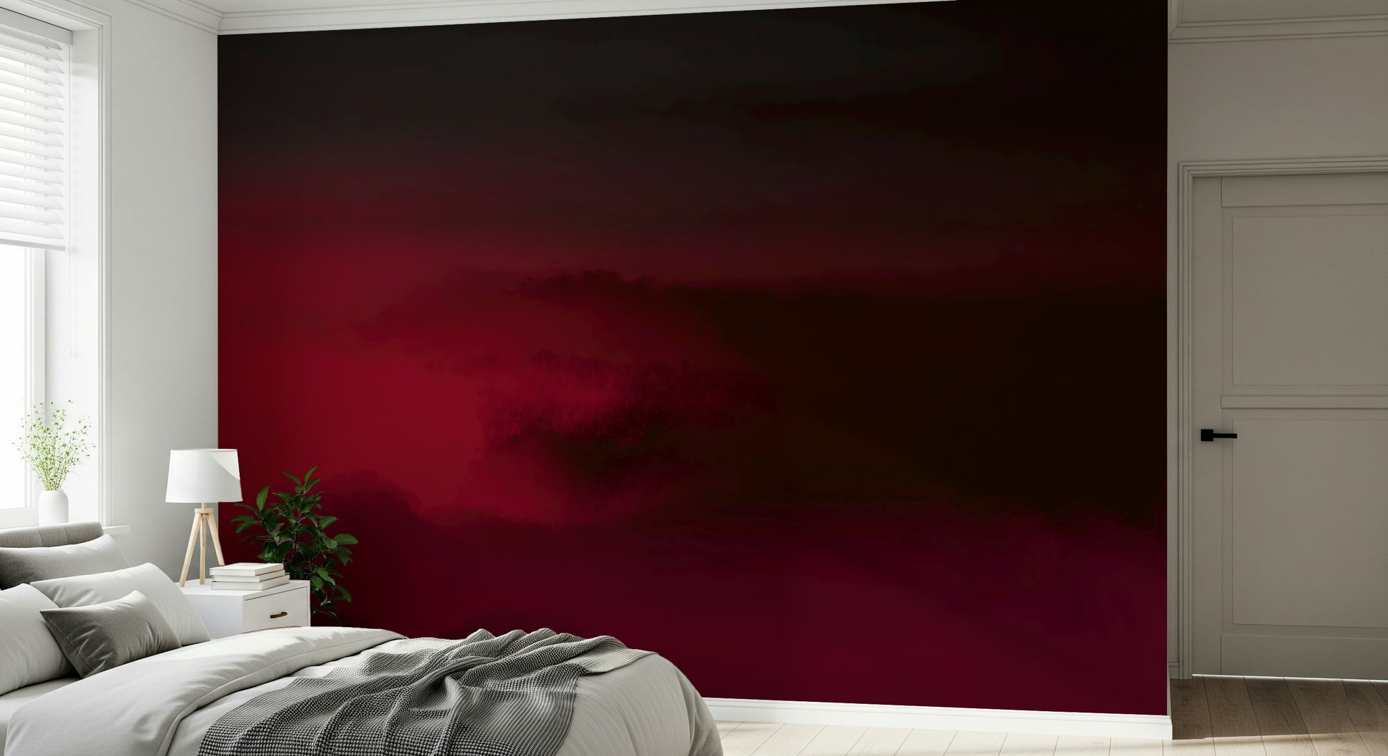 Scarlet haze Crimson Dreams wall mural romantic dark aesthetic interior