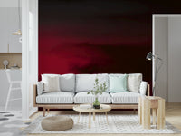 Abstract mist Crimson Dreams mural wallpaper intense bloody shades gothic decor