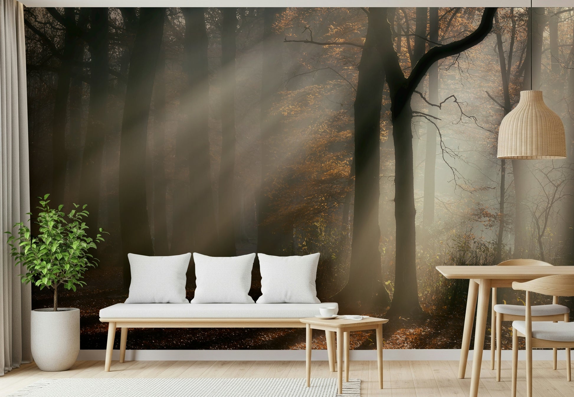 Quiet magical aesthetic of Golden Haze mural art.