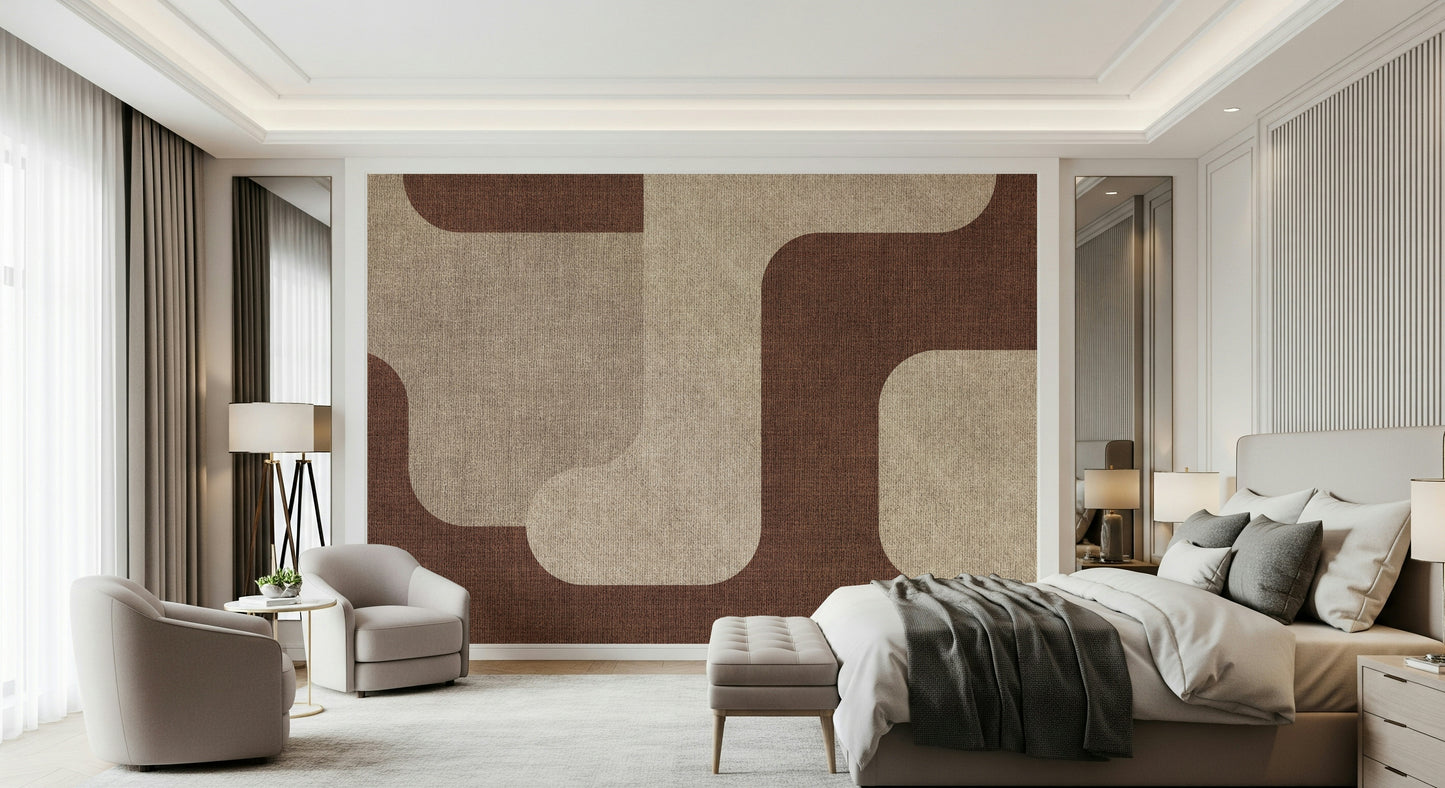Mocha Curves Design Wall Mural