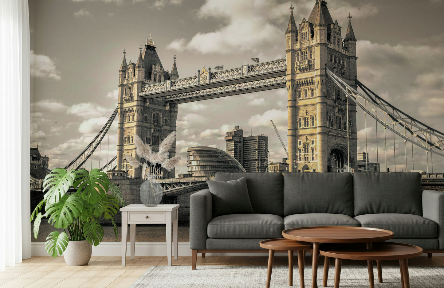 Historic London Bridge wall mural iconic landmark feature photo print.