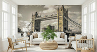 Grand London Bridge peel and stick wallpaper cityscape historical monument.