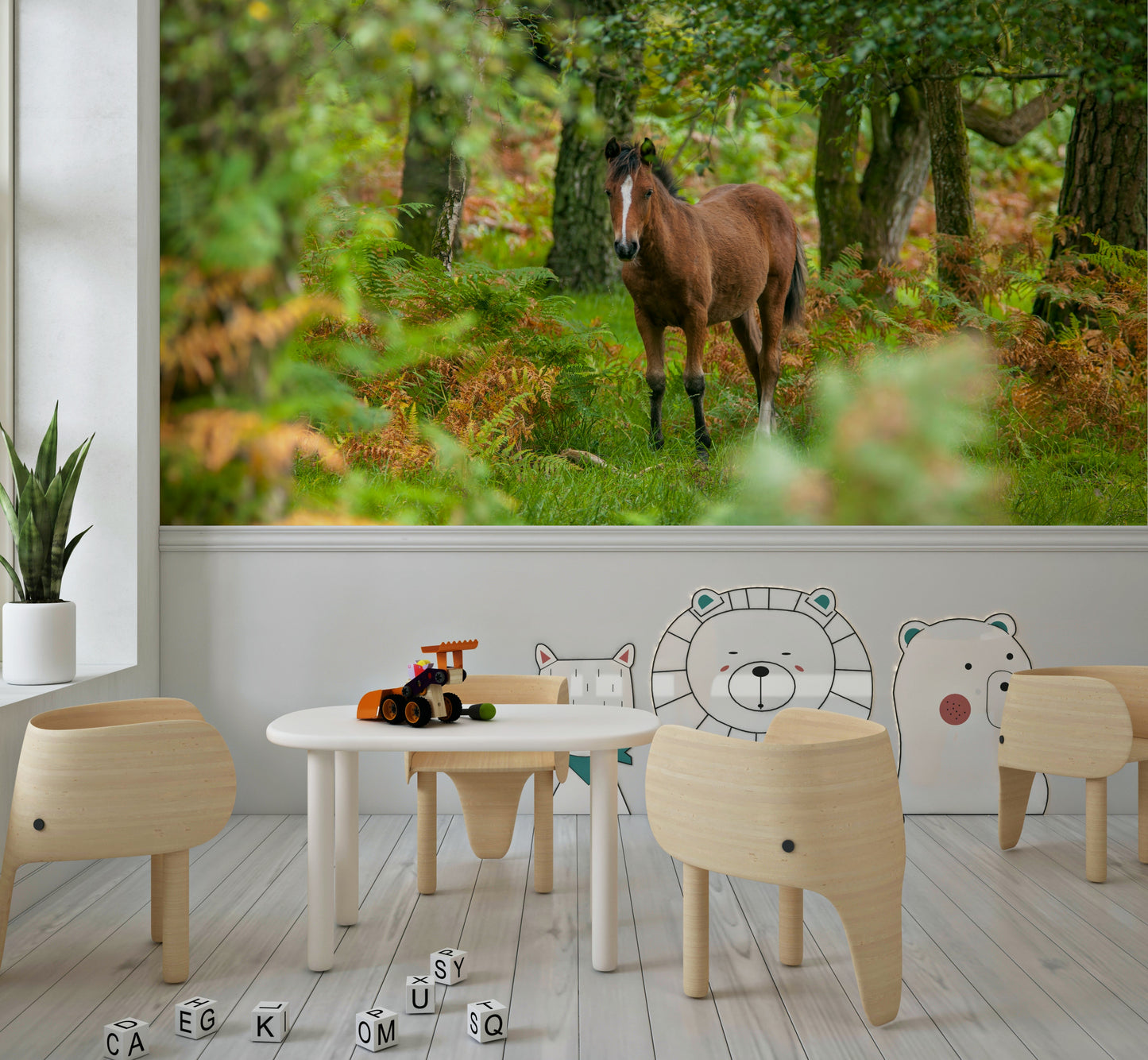 New Forest Nomad wall decor, peaceful woodland creature, scenic image.