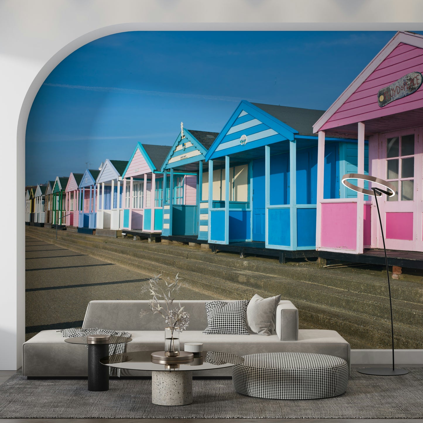 Charming Vibrant Seaside Vibe wallpaper, coastal cabins.