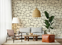 Distinctive rock texture Pebble Beach peel and stick wallpaper graphic.