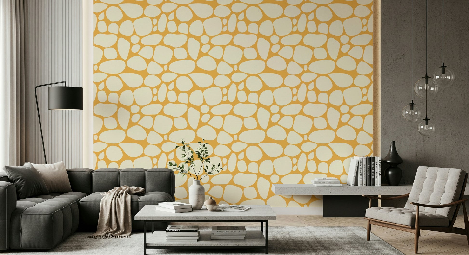 Elegant Pebble Pattern wallpaper for walls, soothing, scattered forms.