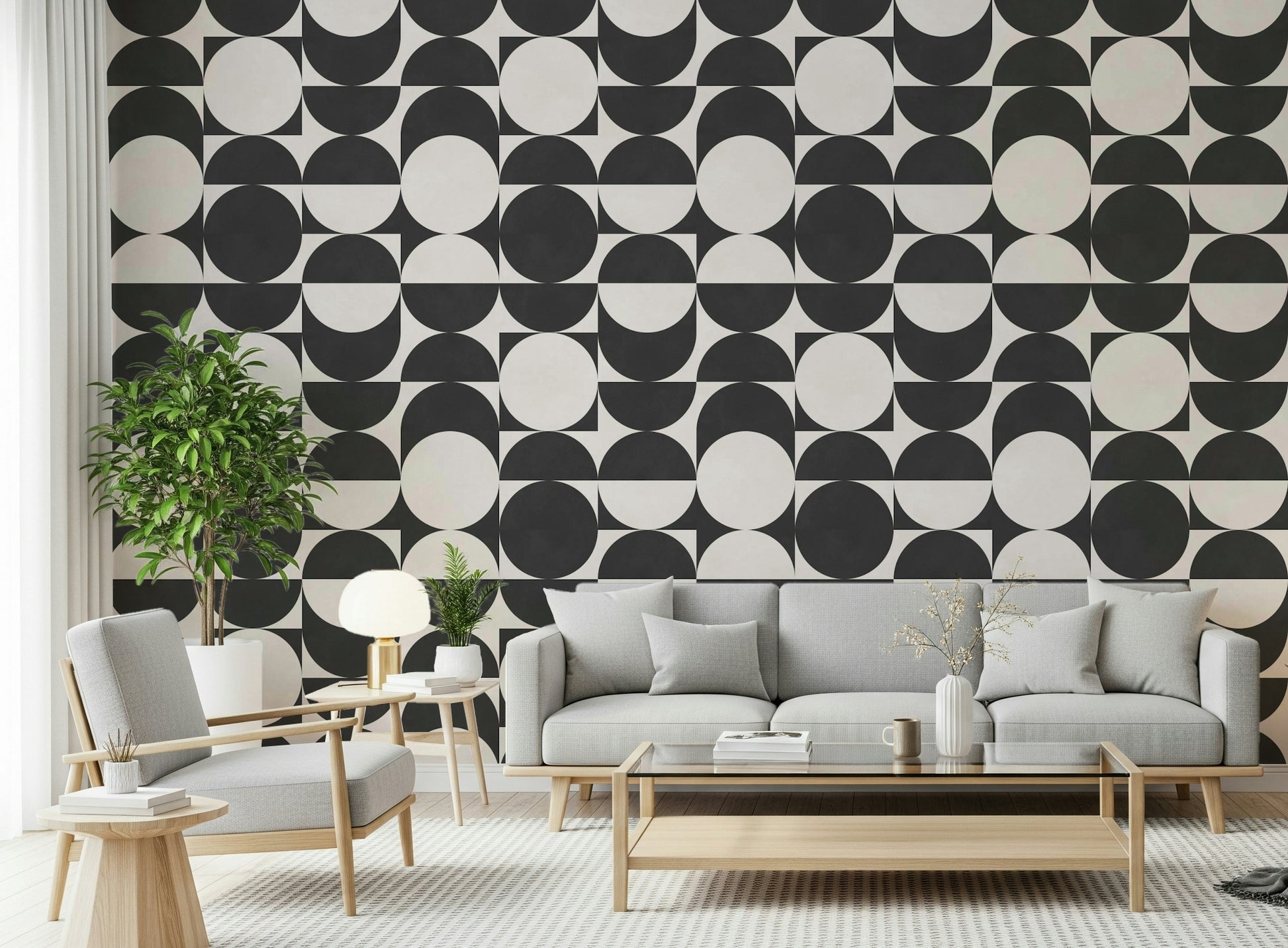 Circular pattern Lunar Echoes 2 wall paper for bedrooms.