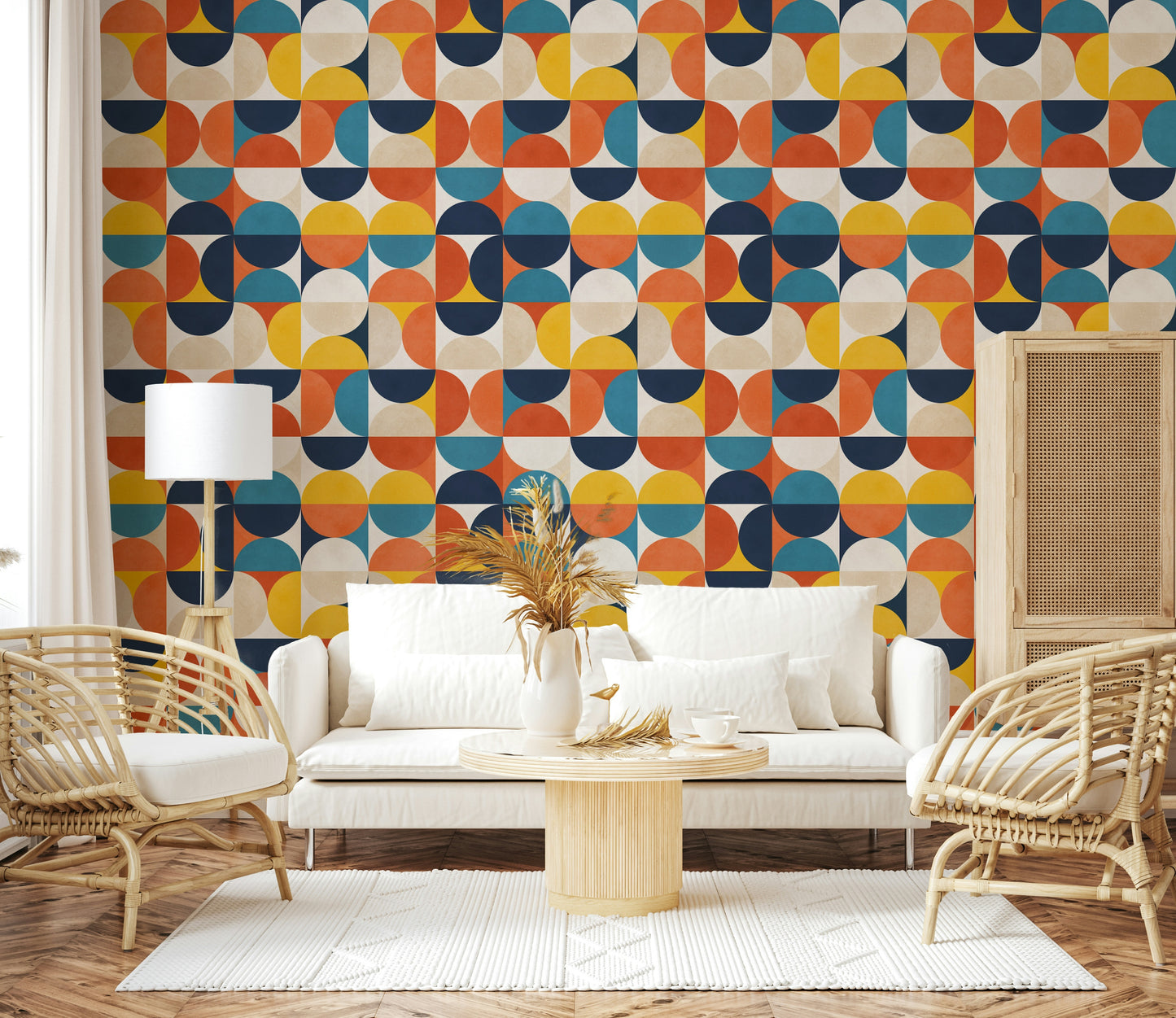 Mid-century Modern Harmony wall mural circles.