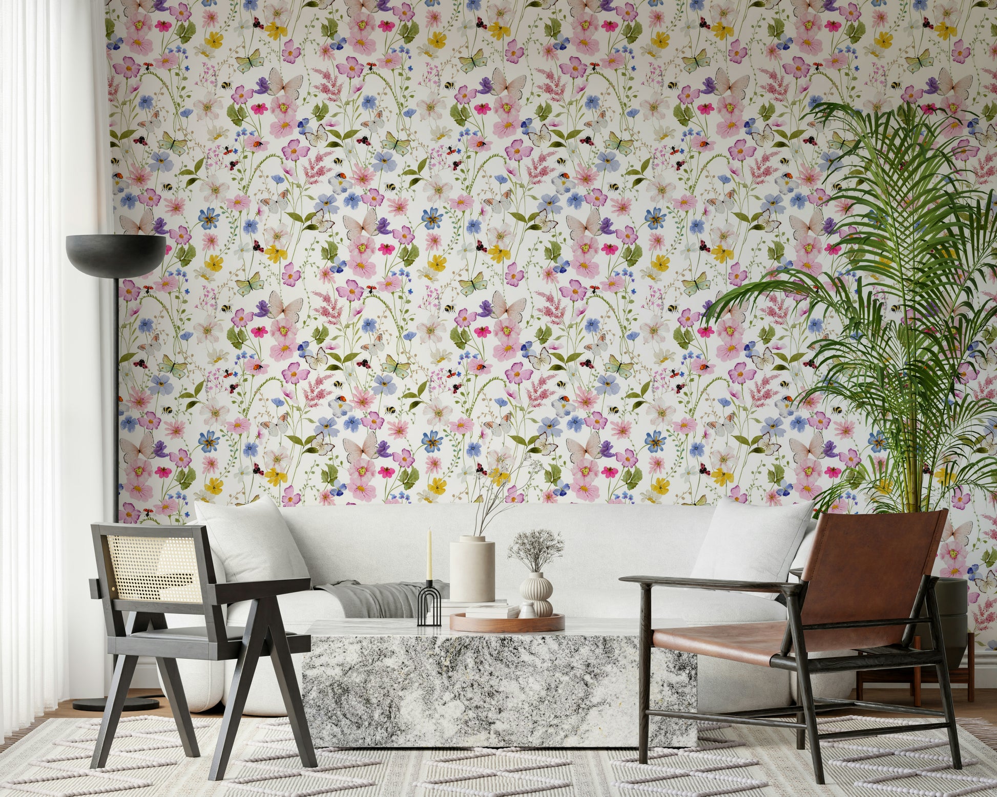 Bespoke Meadow Whispers wallpaper, premium quality, nature-inspired room adornment.