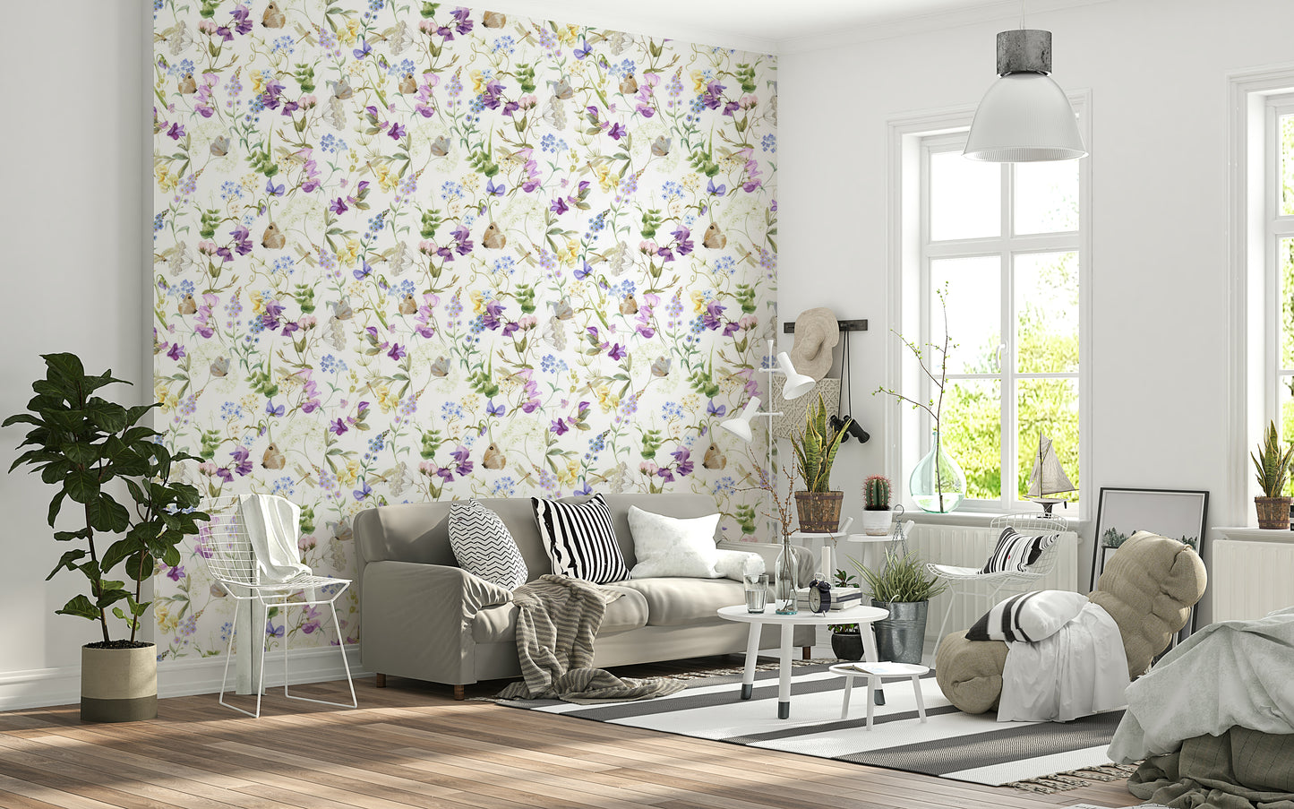 Floral Whispers pretty cottagecore light charming wallpaper.