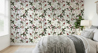 Winter Garden holly berry mural wallpaper design.