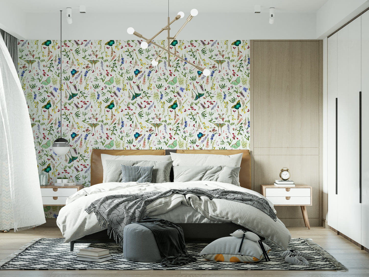 Butterfly And Blooms Wallpaper⁠