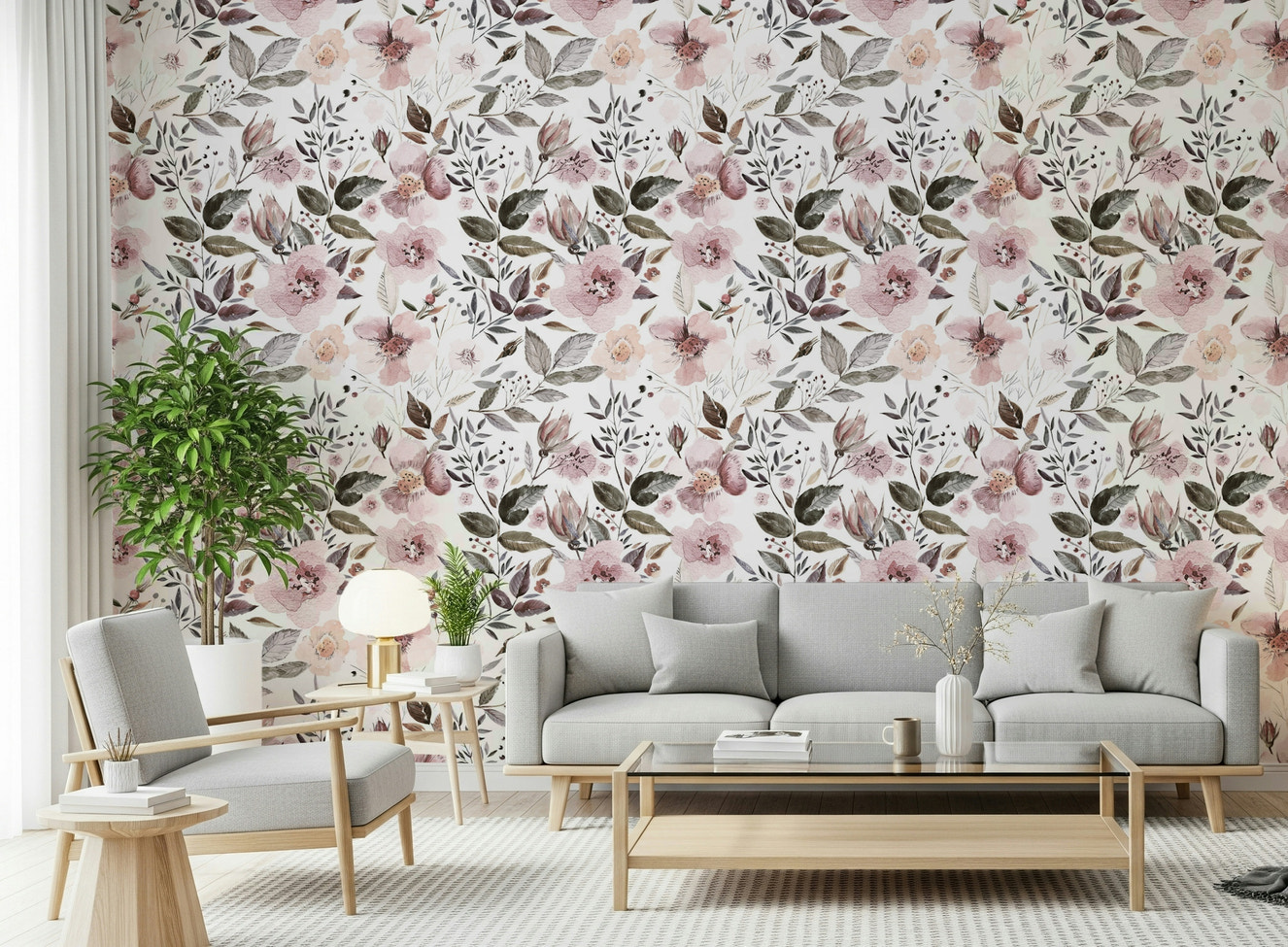 Watercolor Blush Vintage Bloom Wallpaper⁠
