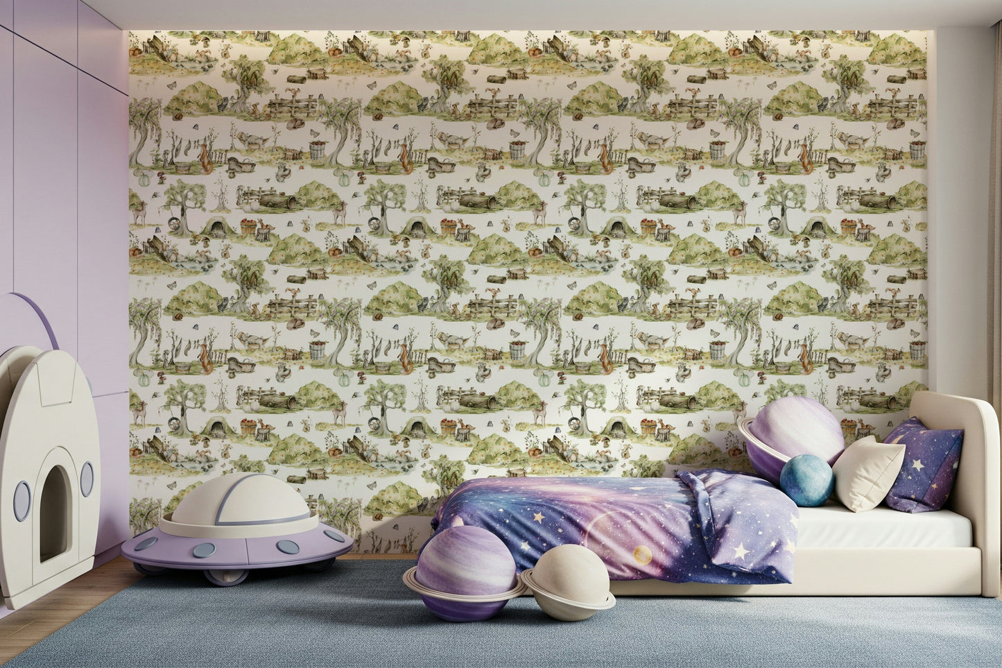Whimsical Woodland Friends Wallpaper⁠