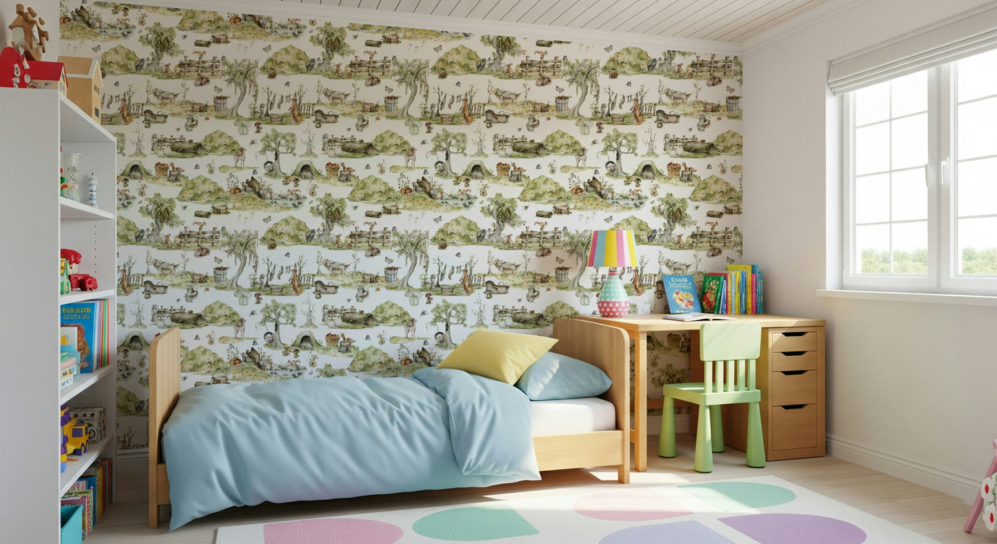 Whimsical Woodland Friends Wallpaper⁠
