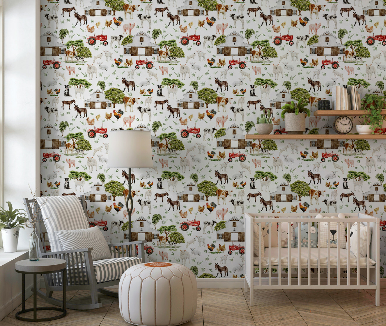 Watercolor Farm Life Wallpaper⁠