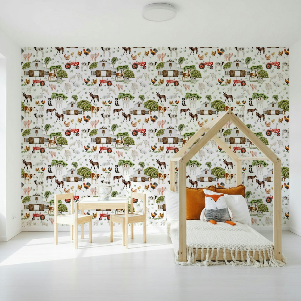 Watercolor Farm Life Wallpaper⁠