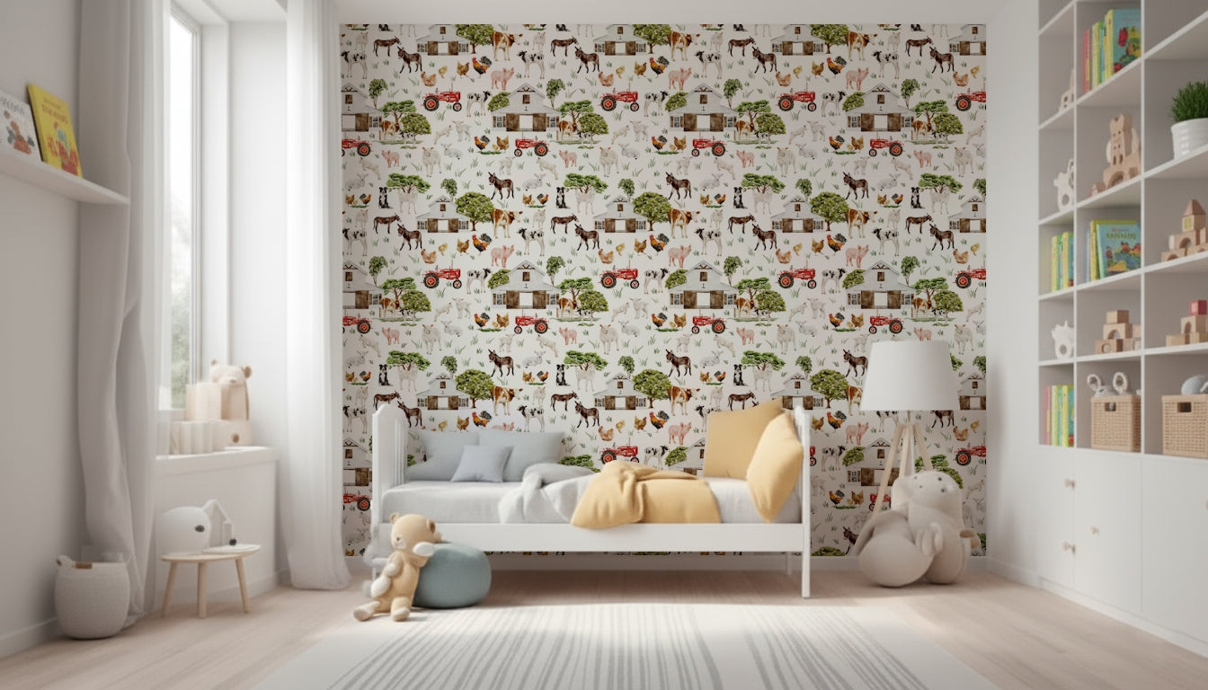 Watercolor Farm Life Wallpaper⁠