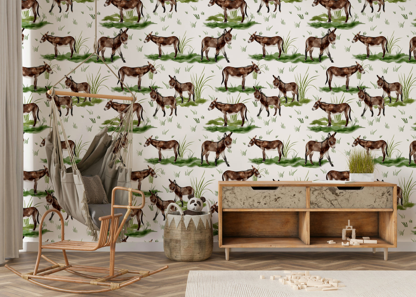 Watercolor Donkeys Wallpaper⁠