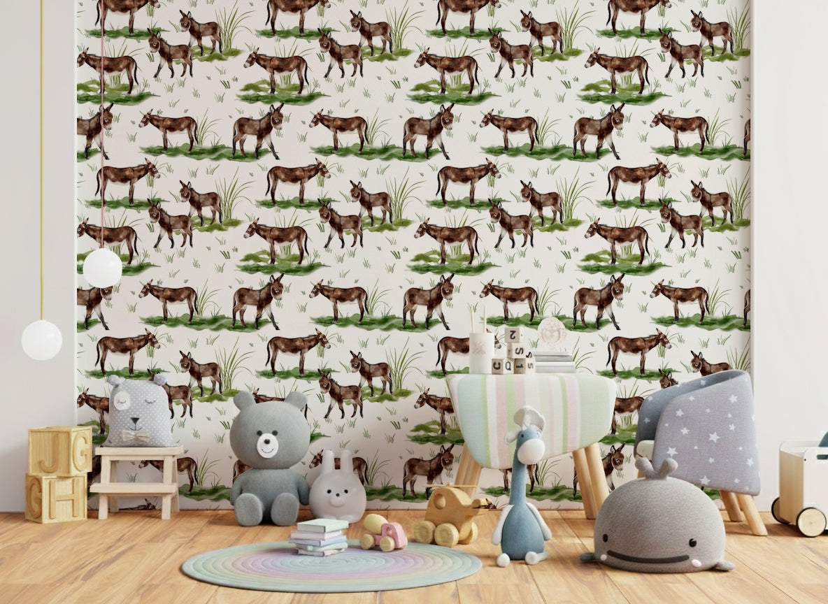 Watercolor Donkeys Wallpaper⁠
