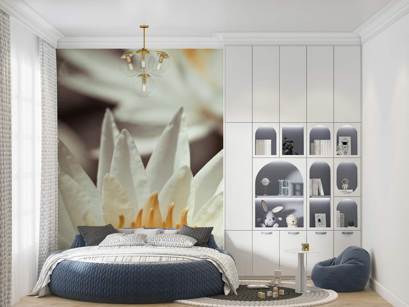 Whispering White Lilies Wall Mural