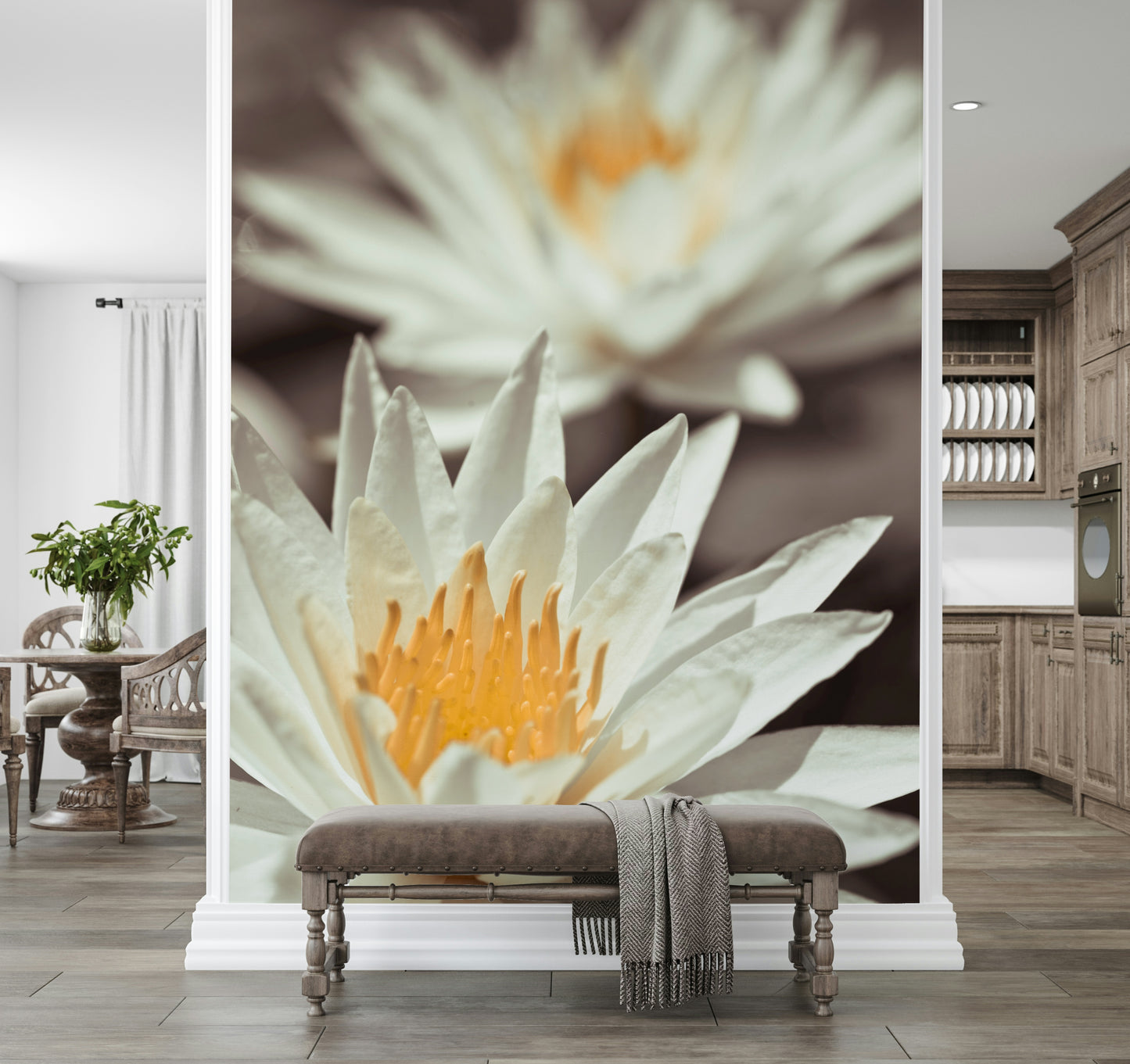 Whispering White Lilies Wall Mural