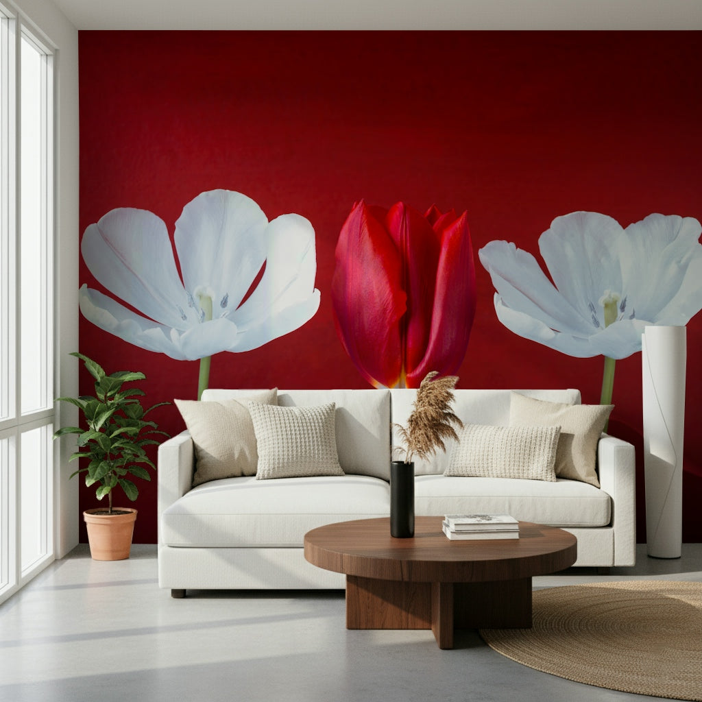 Tulips in a row Wall Mural