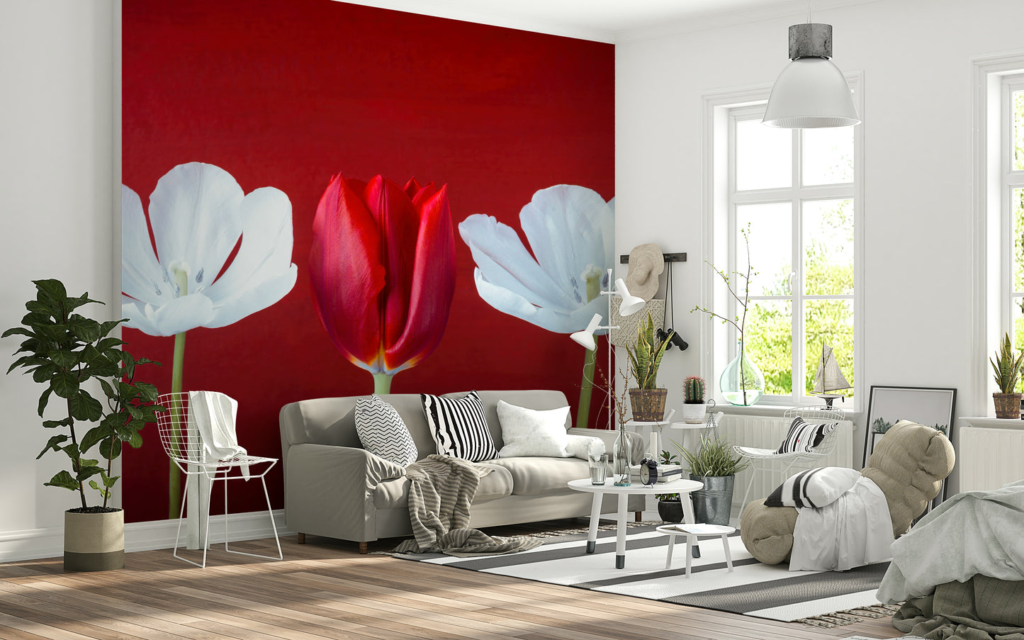 Tulips in a row Wall Mural