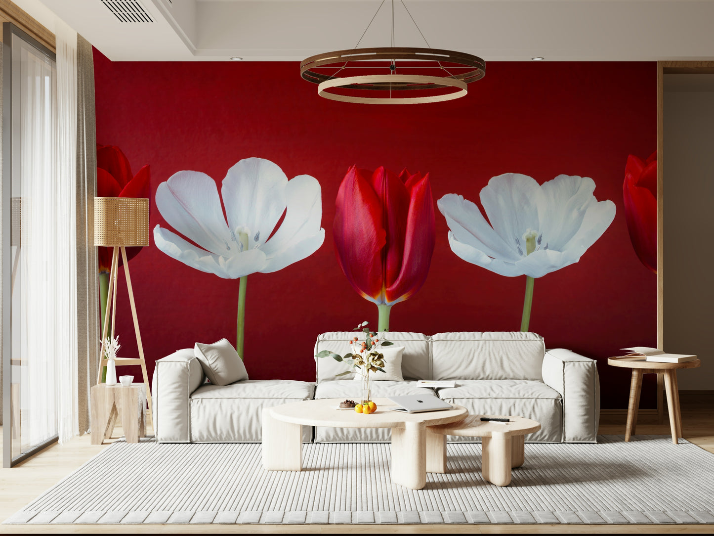 Tulips in a row Wall Mural